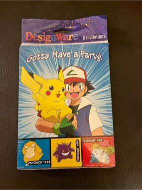 DesignWare Vtg 1999 Nintendo Pokémon “Gotta Have a Party!” 8-Count Invitations